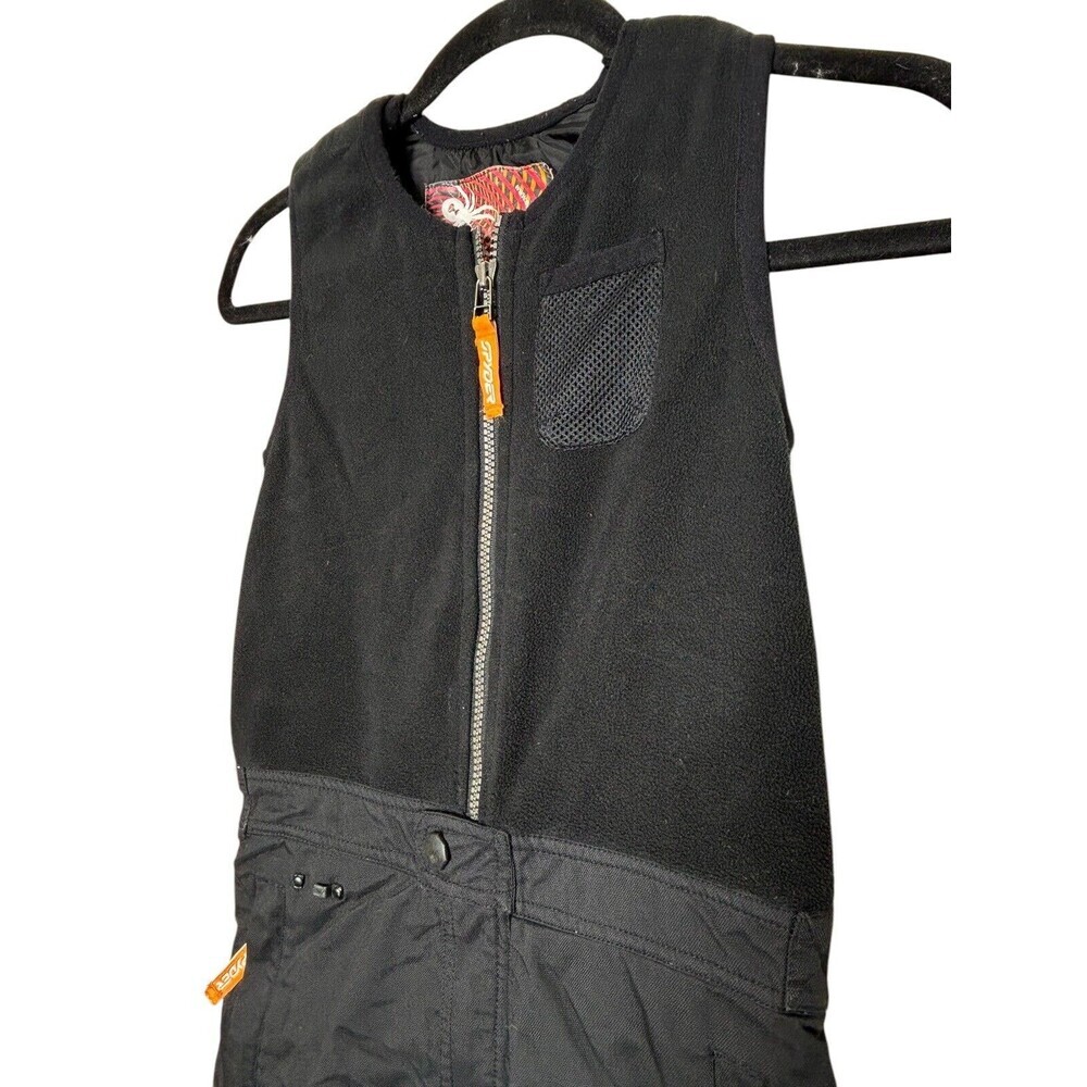 Spyder Boys Size 7 Expedition Insulated Ski Pants Suit Snow Bib Black Orange - Picture 8 of 10
